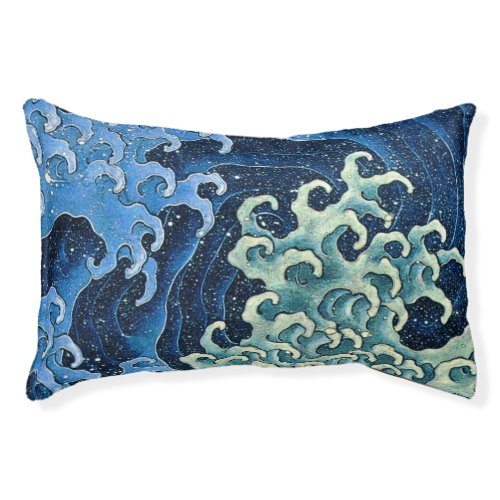 Hokusai Feminine Wave Vintage Ocean  Pet Bed