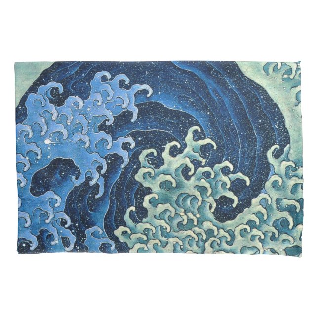 Hokusai Feminine Wave Vintage Ocean  Pillow Case (Front)