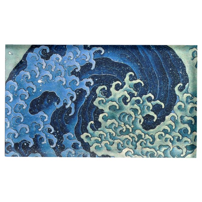 Hokusai Feminine Wave Vintage Ocean  Place Card Holder (Front)
