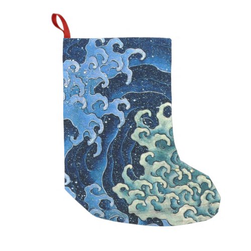 Hokusai Feminine Wave Vintage Ocean  Small Christmas Stocking