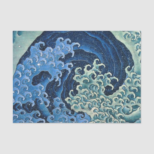 Hokusai Feminine Wave Vintage Ocean  Tissue Paper (Front)