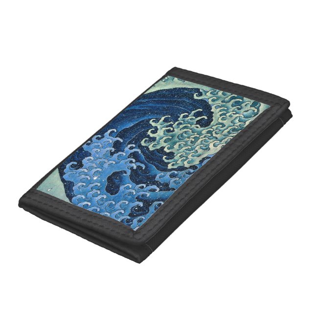 Hokusai Feminine Wave Vintage Ocean  Trifold Wallet (Bottom)