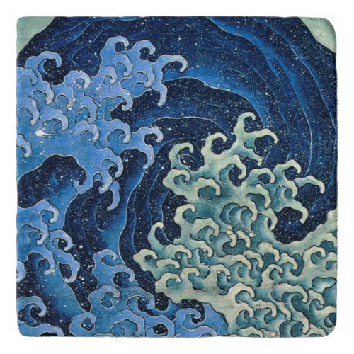 Hokusai Feminine Wave Vintage Ocean  Trivet