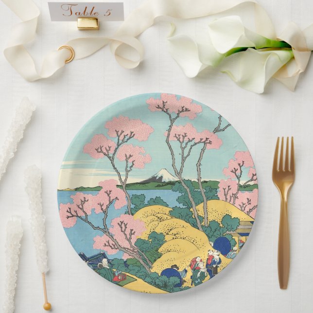 Hokusai Fuji from Gotenyama on the Tōkaidō    Paper Plates (Wedding)