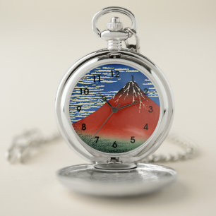 Hokusai - Fuji, Mountains in Clear Weather, Pocket Watch