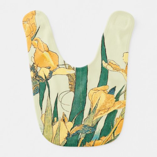 Hokusai grasshopper and iris Japan Baby Bib