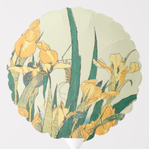 Hokusai grasshopper and iris Japan Balloon
