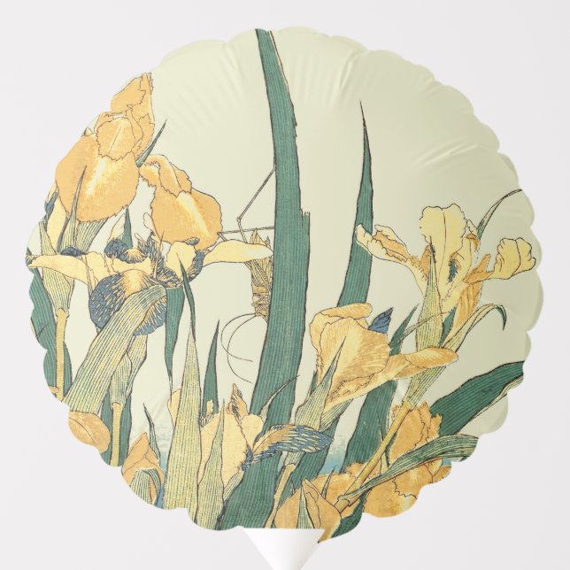 Hokusai grasshopper and iris Japan Balloon (Front)
