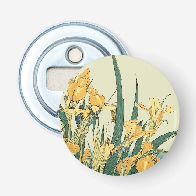 Hokusai grasshopper and iris Japan Bottle Opener (Front)