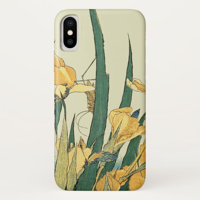 Hokusai grasshopper and iris Japan Case-Mate iPhone Case (Back)