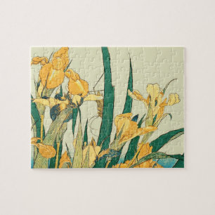 Hokusai grasshopper and iris Japan Jigsaw Puzzle