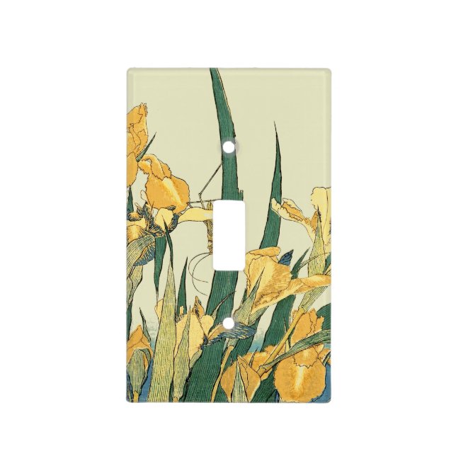 Hokusai grasshopper and iris Japan Light Switch Cover (Front)