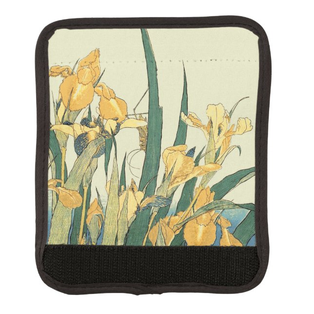 Hokusai grasshopper and iris Japan Luggage Handle Wrap (Front)