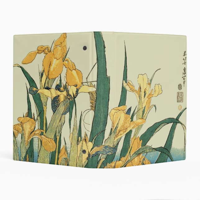 Hokusai grasshopper and iris Japan Mini Binder (Background)
