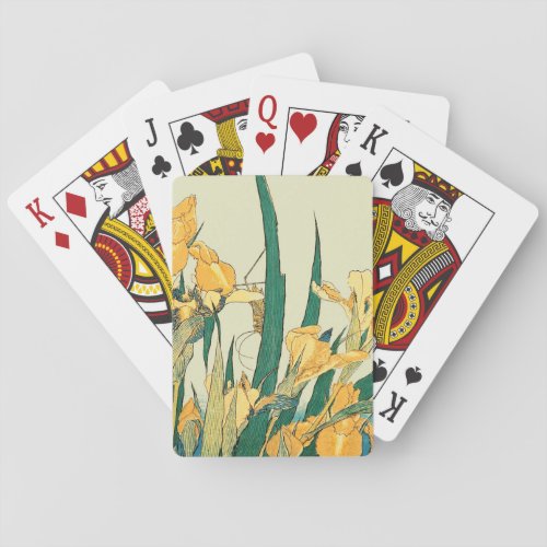 Hokusai grasshopper and iris Japan Poker Cards