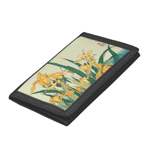 Hokusai grasshopper and iris Japan Trifold Wallet