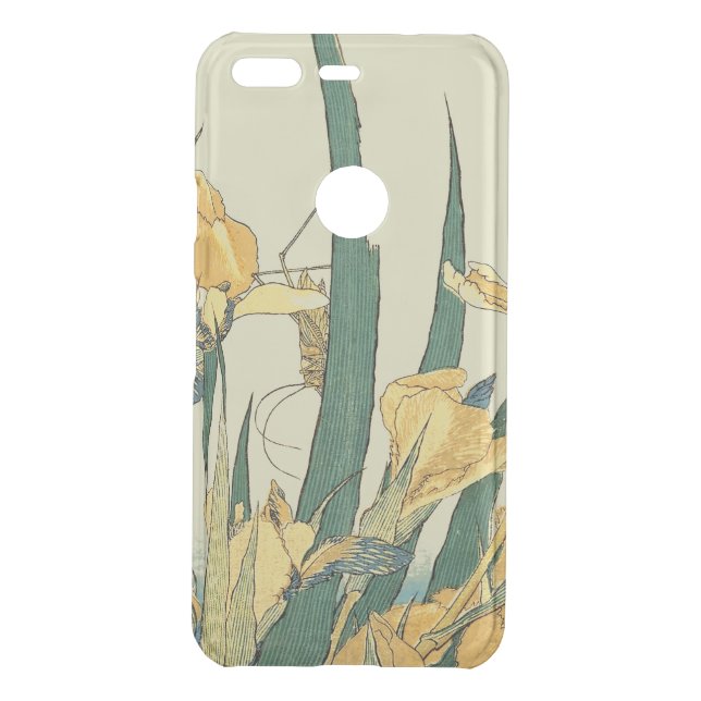 Hokusai grasshopper and iris Japan Uncommon Google Pixel Case (Back)