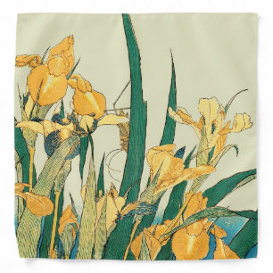 Hokusai Grasshopper Iris Vintage Print: Japanese Bandana