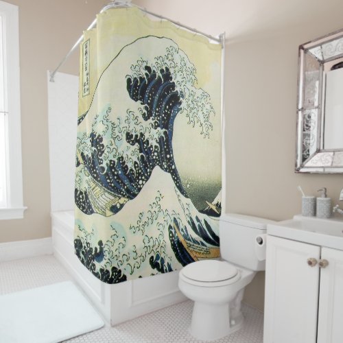 Hokusai Great Wave of Kanagawa Shower Curtain