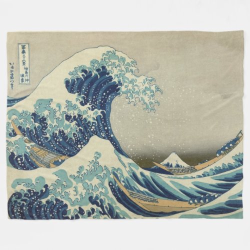 Hokusai Great Wave Off Kanagawa Fleece Blanket