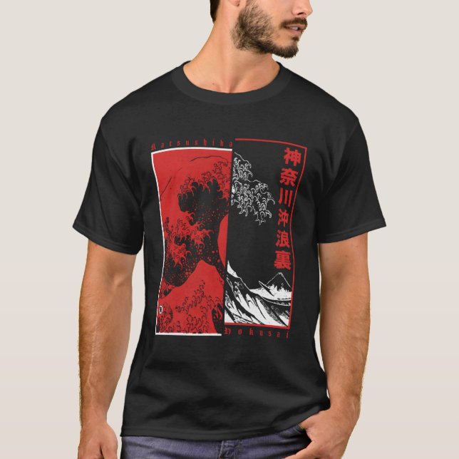Hokusai Great Wave Off Kanagawa Japanese Aesthetic T-Shirt (Front)
