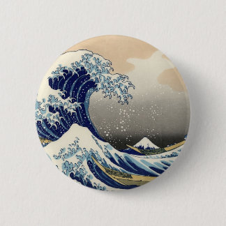 Hokusai Great Wave off Kanagawa Katsushika Tsunami Button