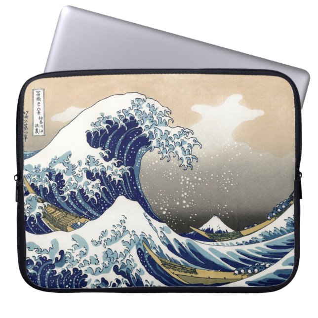 Hokusai Great Wave Off Kanagawa Katsushika Tsunami Laptop Sleeve (Front)