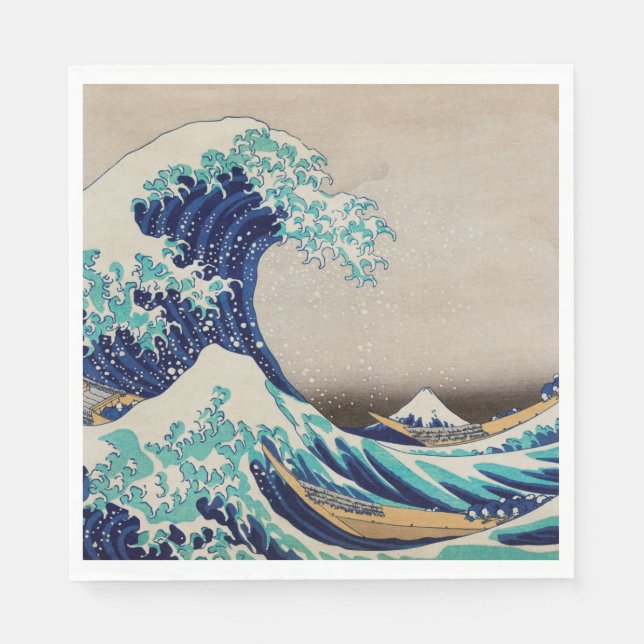 Hokusai Great Wave off Kanagawa. Vintage japan art Napkins (Front)