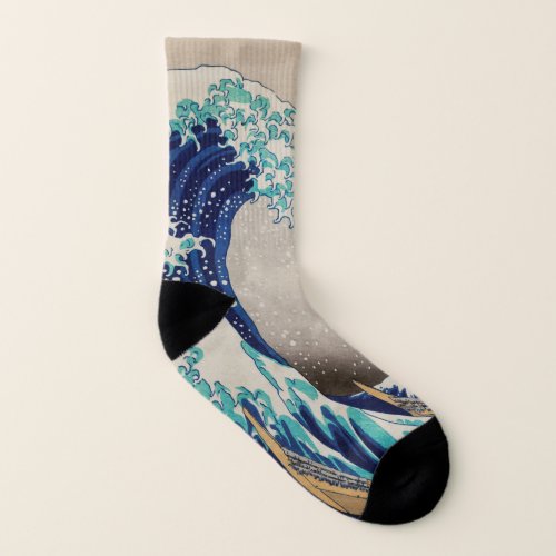 Hokusai Great Wave off Kanagawa Vintage japan art Socks
