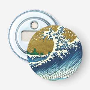 Hokusai Great Wave Pattern: Japanese Ukiyo-e Art Bottle Opener