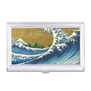 Hokusai Great Wave Pattern: Japanese Ukiyo-e Art Business Card Case