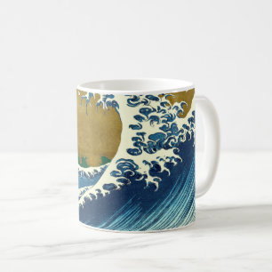 Hokusai Great Wave Pattern: Japanese Ukiyo-e Art Coffee Mug