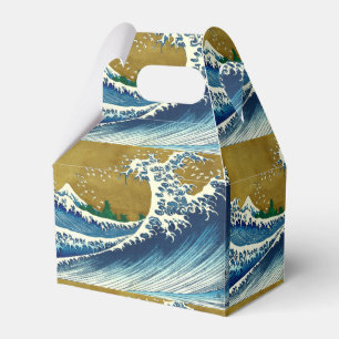 Hokusai Great Wave Pattern: Japanese Ukiyo-e Art Favor Boxes