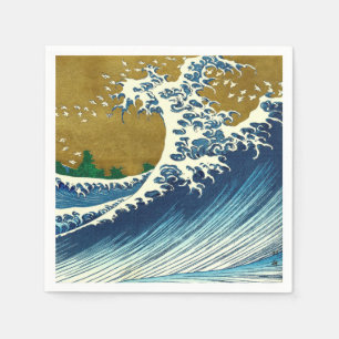 Hokusai Great Wave Pattern: Japanese Ukiyo-e Art Napkins