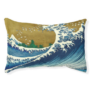 Hokusai Great Wave Pattern: Japanese Ukiyo-e Art Pet Bed