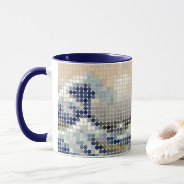 Hokusai "Great Wave" Pixeldot Mug (With Donut)
