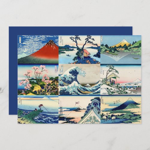 Hokusai _ Happy New Year  36 Views of Mt Fuji Hol Holiday Card