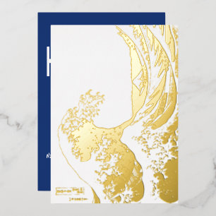 Hokusai - Happy New Year / The Great Wave Foil Holiday Card