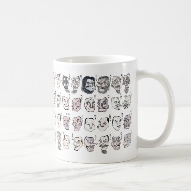 Hokusai , Image of faces from the Hokusai manga Coffee Mug (Right)