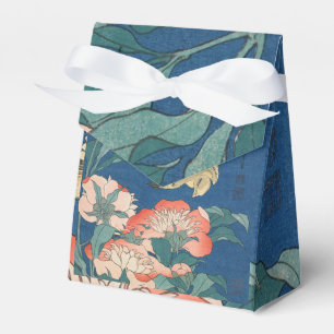 Hokusai Japanese Art Peonies and Canary Bird Favor Boxes