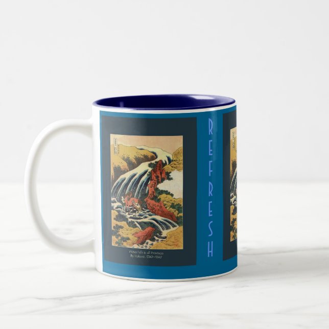 HOKUSAI Japanese Artwork Two-Tone Coffee Mug (Left)