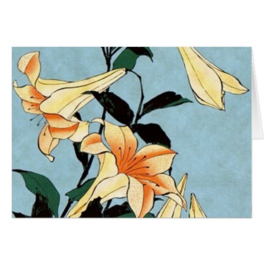 Hokusai Japanese Lilies Cards (Front Horizontal)