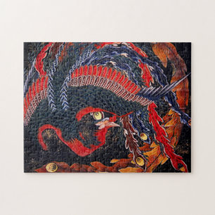 Hokusai Japanese Phoenix Puzzle