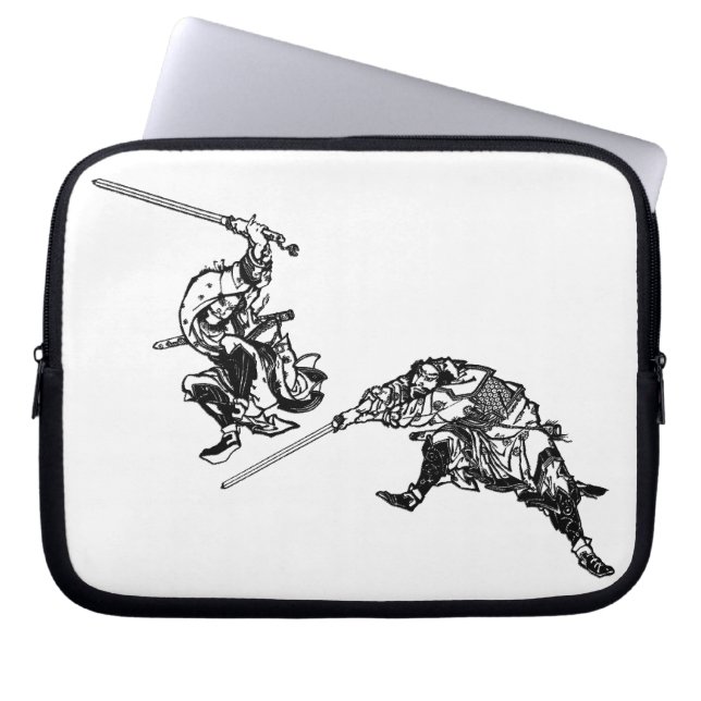 Hokusai manga samurai 2 laptop sleeve (Front)