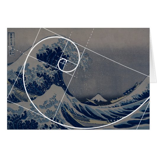 Hokusai Meets Fibonacci, Golden Ratio Cards (Front Horizontal)