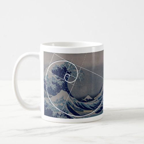 Hokusai Meets Fibonacci Golden Ratio Coffee Mug