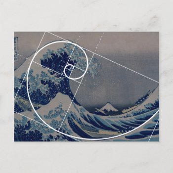 Hokusai Meets Fibonacci  Golden Ratio Postcard by Ars_Brevis at Zazzle