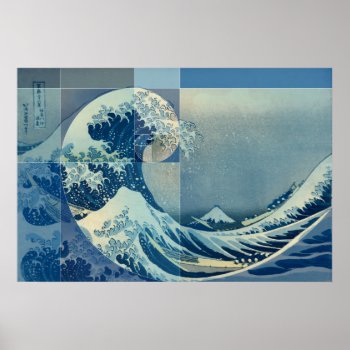 Hokusai Meets Fibonacci  Golden Ratio Poster by Ars_Brevis at Zazzle