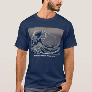 Hokusai Meets Fibonacci  Golden Ratio T-shirt by Ars_Brevis at Zazzle