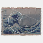 Hokusai Meets Fibonacci, Golden Ratio Throw Blanket at Zazzle